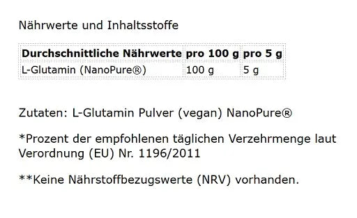 GN Nano Pure Glutamine 500g
