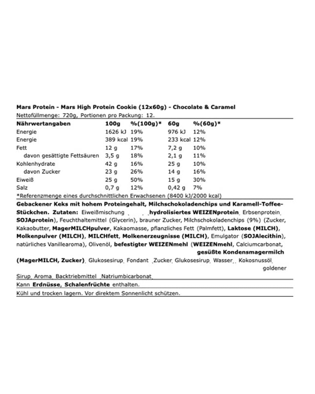 Mars High Protein Cookie 12x60g