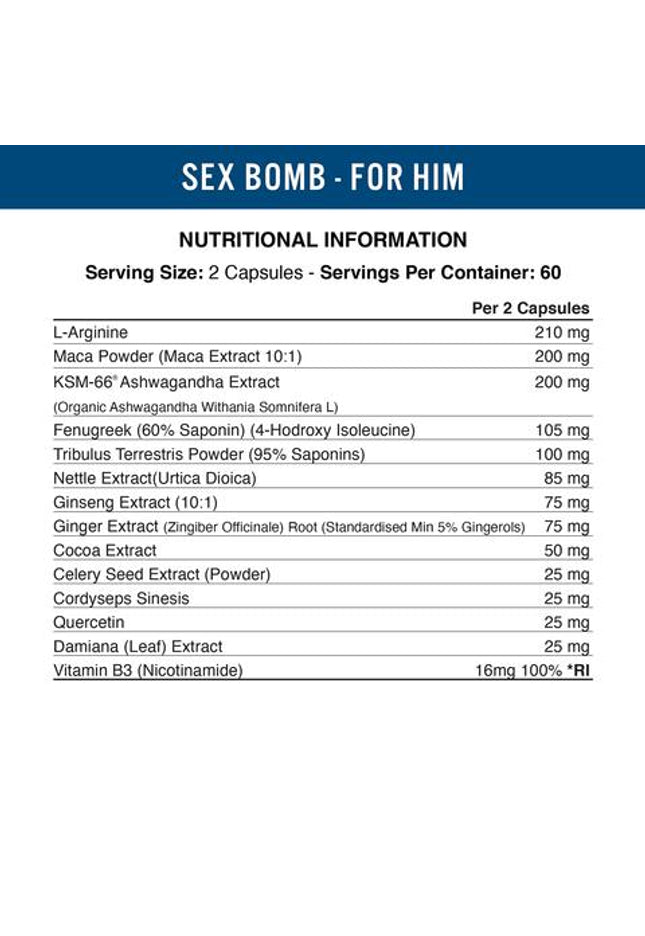 Applied Nutrition Sex Bomb for Him (für den Mann) - 120 caps