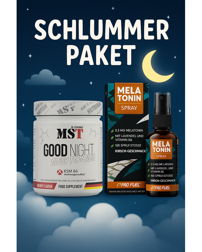 Schlummer Paket – Schlaf & Entspannung Bundle (MST Good Night + Melatonin Spray)