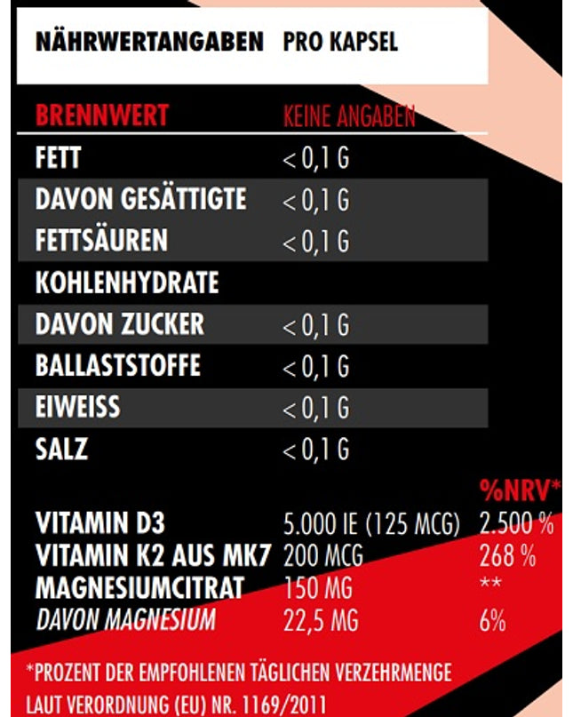 Big Zone Vitamin D3  K2 90 Kapseln