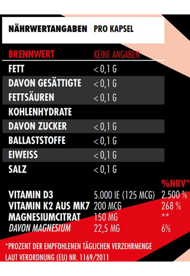 Big Zone Vitamin D3  K2 90 Kapseln