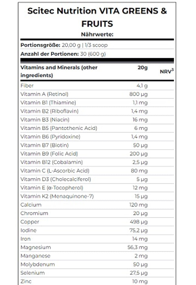 Scitec Vita Greens & Fruits 600g