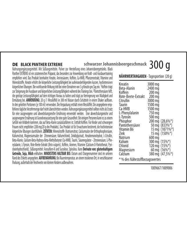 Activlab Black Panther EXTREME Pre-Workout 300g