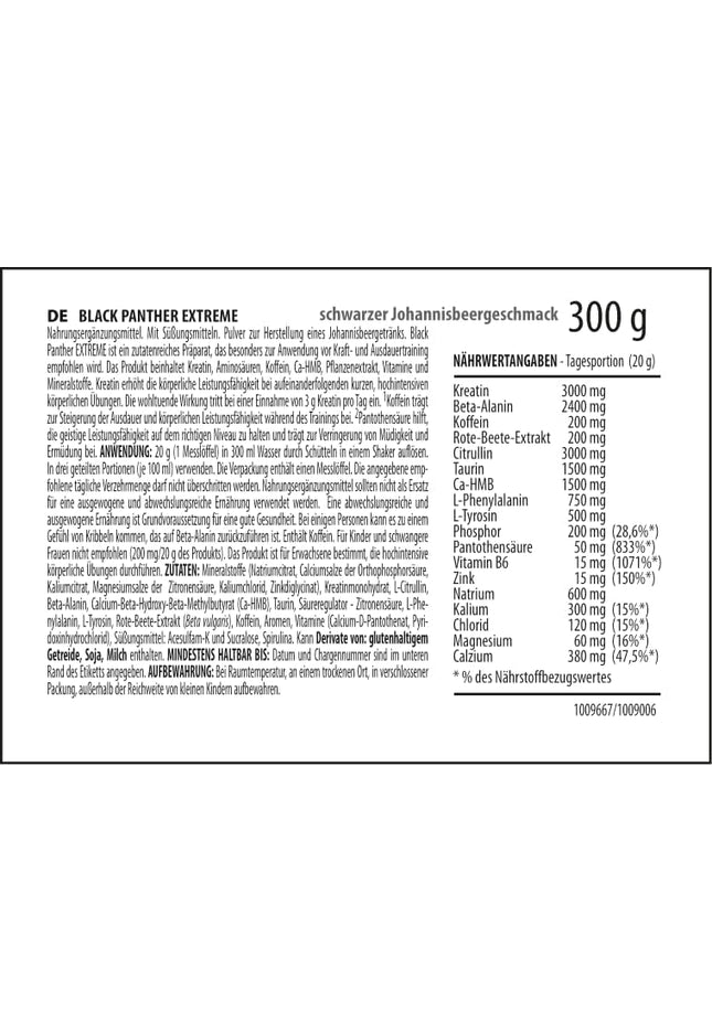 Activlab Black Panther EXTREME Pre-Workout 300g