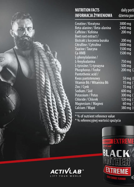 Activlab Black Panther EXTREME Pre-Workout 300g
