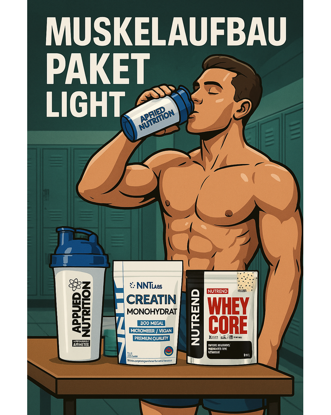 Muskelaufbau Paket Light – Muskelaufbau Bundle (Whey + Creatin + Shaker)