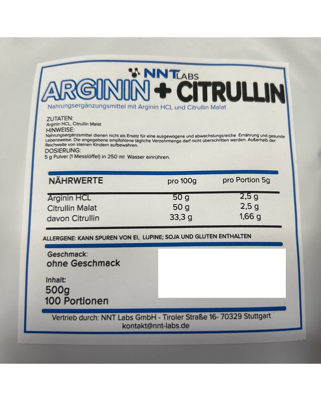 NNT Arginin Citrullin Mix 500g