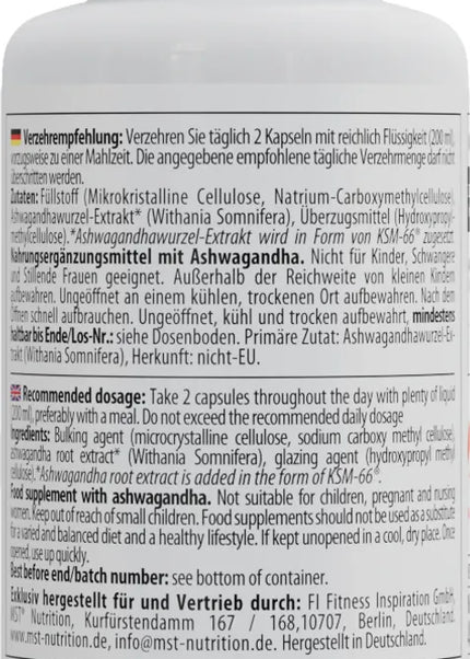 MST - Ashwagandha KSM-66® - 60 Caps