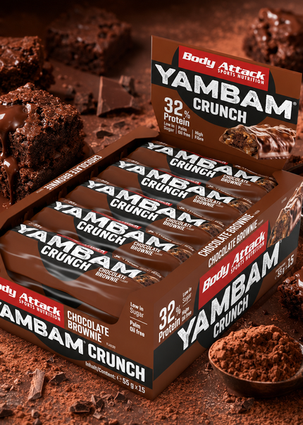 Body Attack YAMBAM CRUNCH Protein Riegel (15x55g)