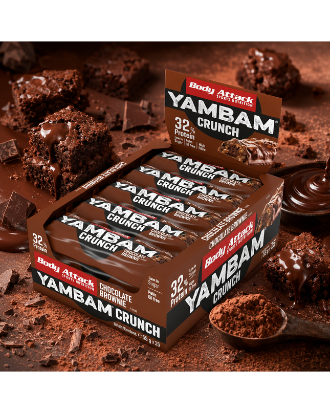 Body Attack YAMBAM CRUNCH Protein Riegel (15x55g)