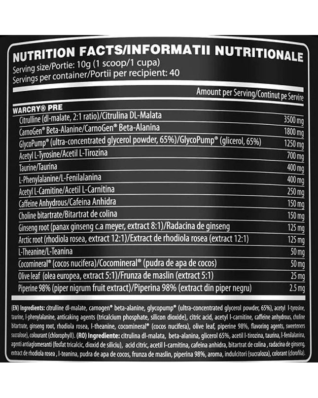 Genius Nutrition Warcry Pre 400g