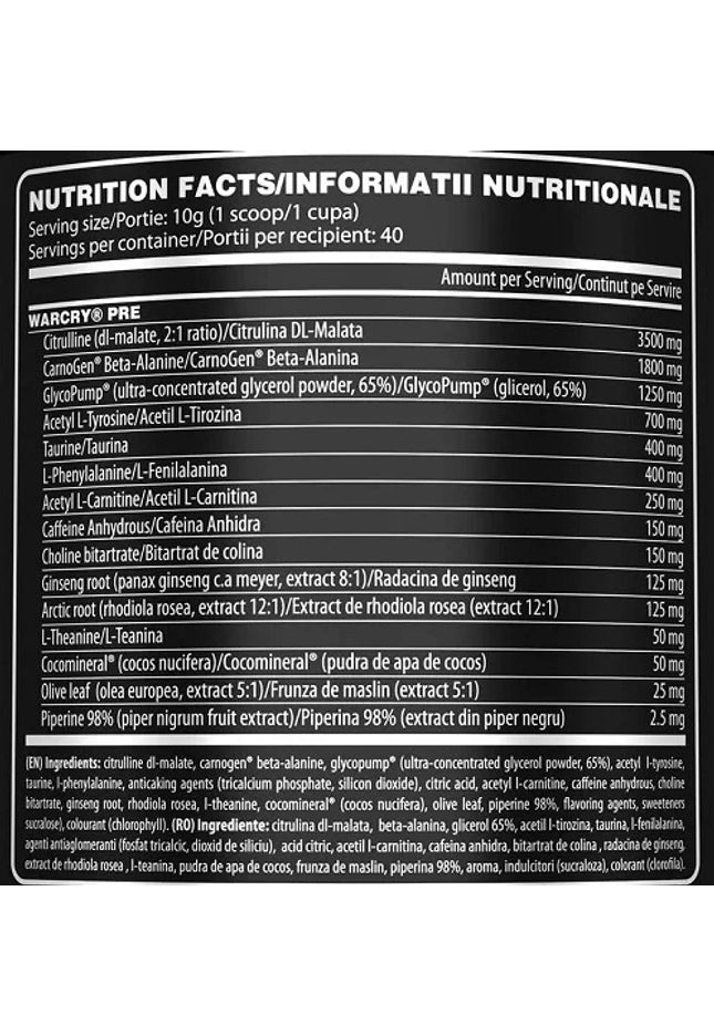 Genius Nutrition Warcry Pre 400g