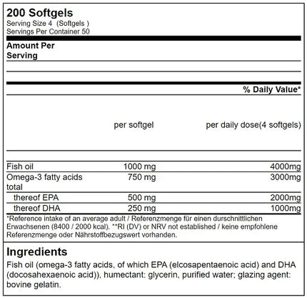 GN Triglyceride Omega 3 Sport Edition - 200 Softgels