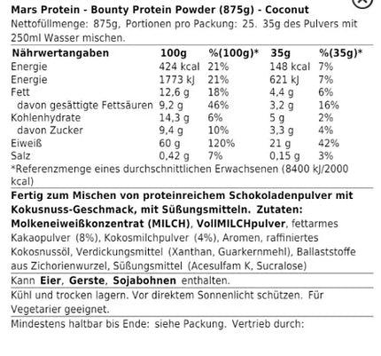 Bounty Protein Powder 875g/455g - Coconut