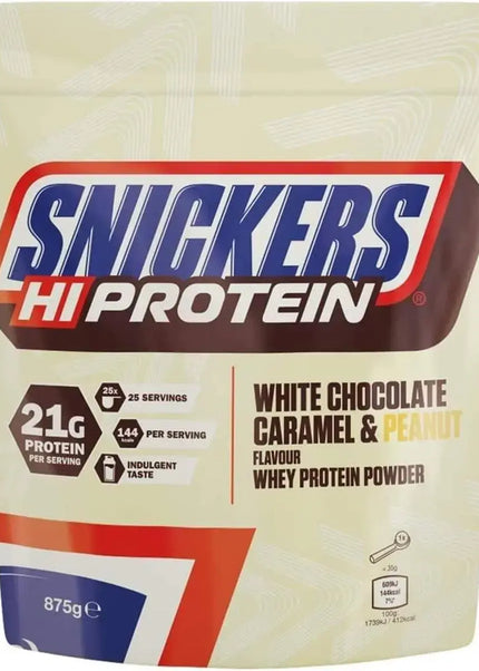 Snickers White Protein Powder 875g/455g - White Chocolate, Caramel & Peanut