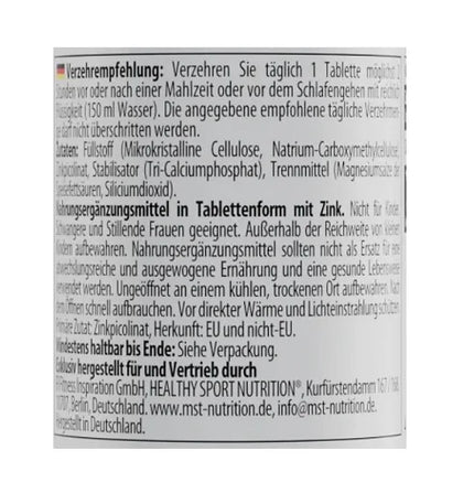 MST - Healthy Zinc Picolinate 60 Tabletten