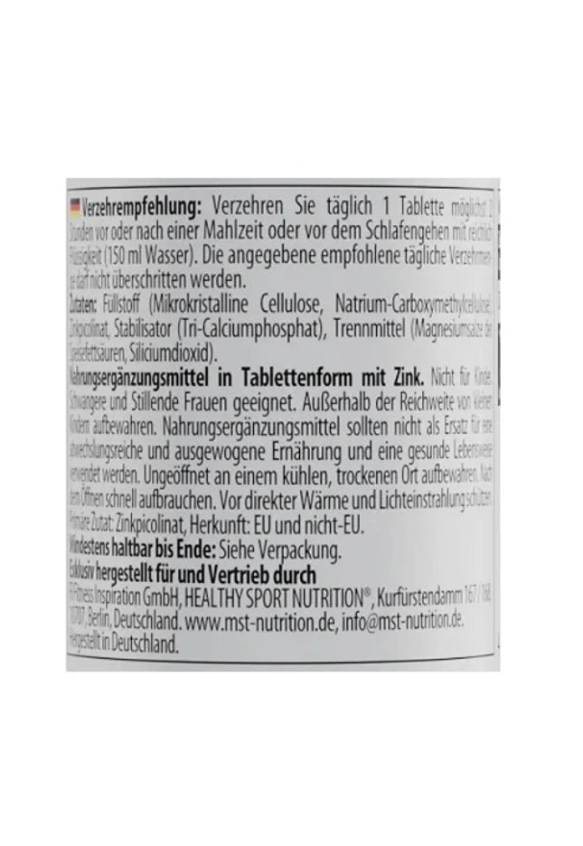 MST - Healthy Zinc Picolinate 60 Tabletten