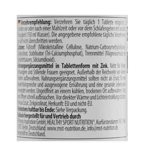 MST - Healthy® Zinc Picolinate 60 Tabletten