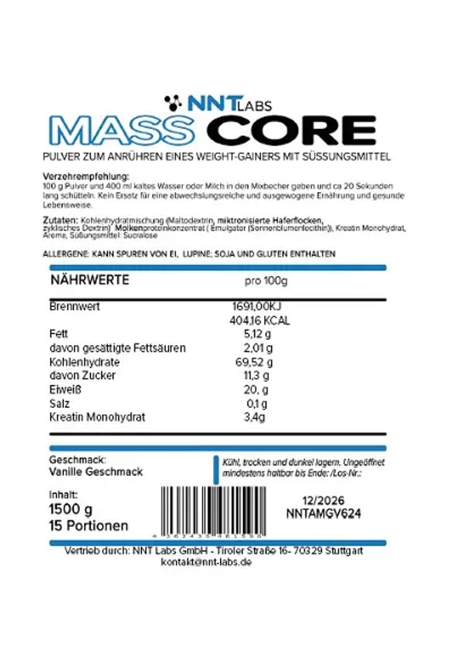 NNT Anabolic Mass Gainer 1500g
