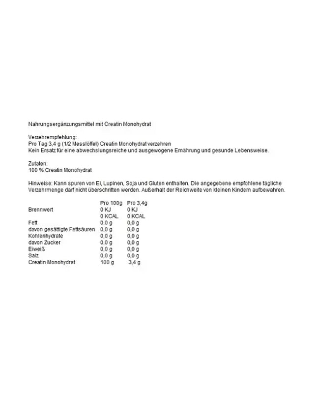 NNT Creatin Monohydrat mix 250g Dose