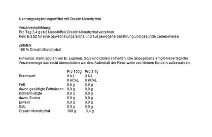 NNT Creatin Monohydrat mix 250g Dose