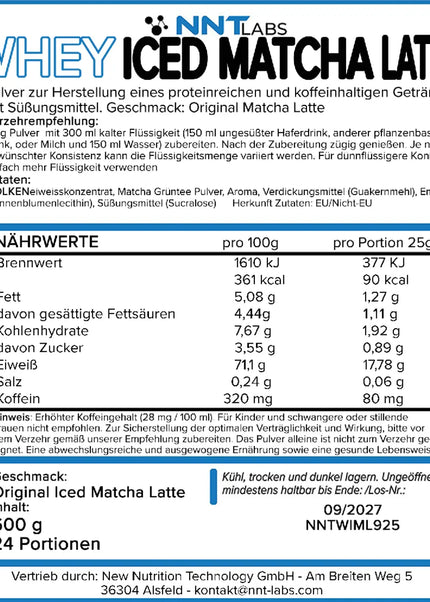 NNT Whey ICED MATCHA LATTE 600g