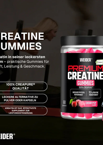 Weider Premium Creatine Gummies Cherry-Pop